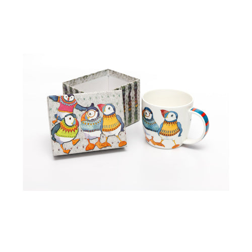 Emma Ball Woolly Puffins Mug