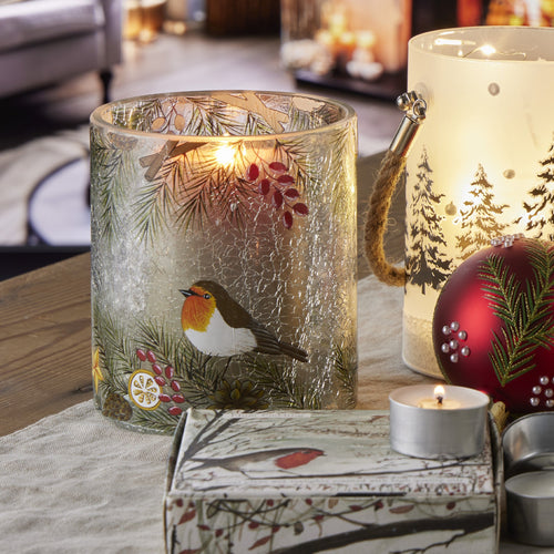 Festive Robin Candle Holder
