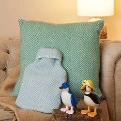 Fishbone Cushion, Sea Green