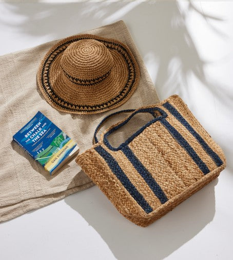 Handheld Basket Bag, Navy