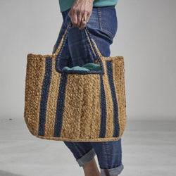 Handheld Basket Bag, Navy