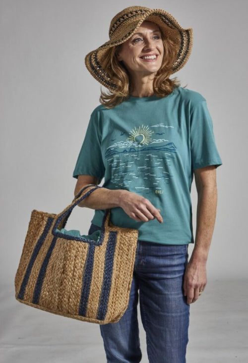 Handheld Basket Bag, Navy