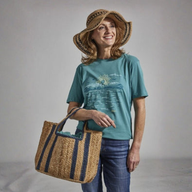 Handheld Basket Bag, Navy