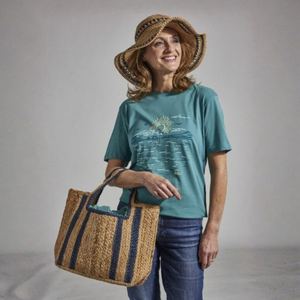 Handheld Basket Bag, Navy