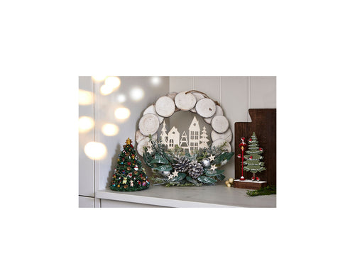 Hanging Festive Wreath with Houses