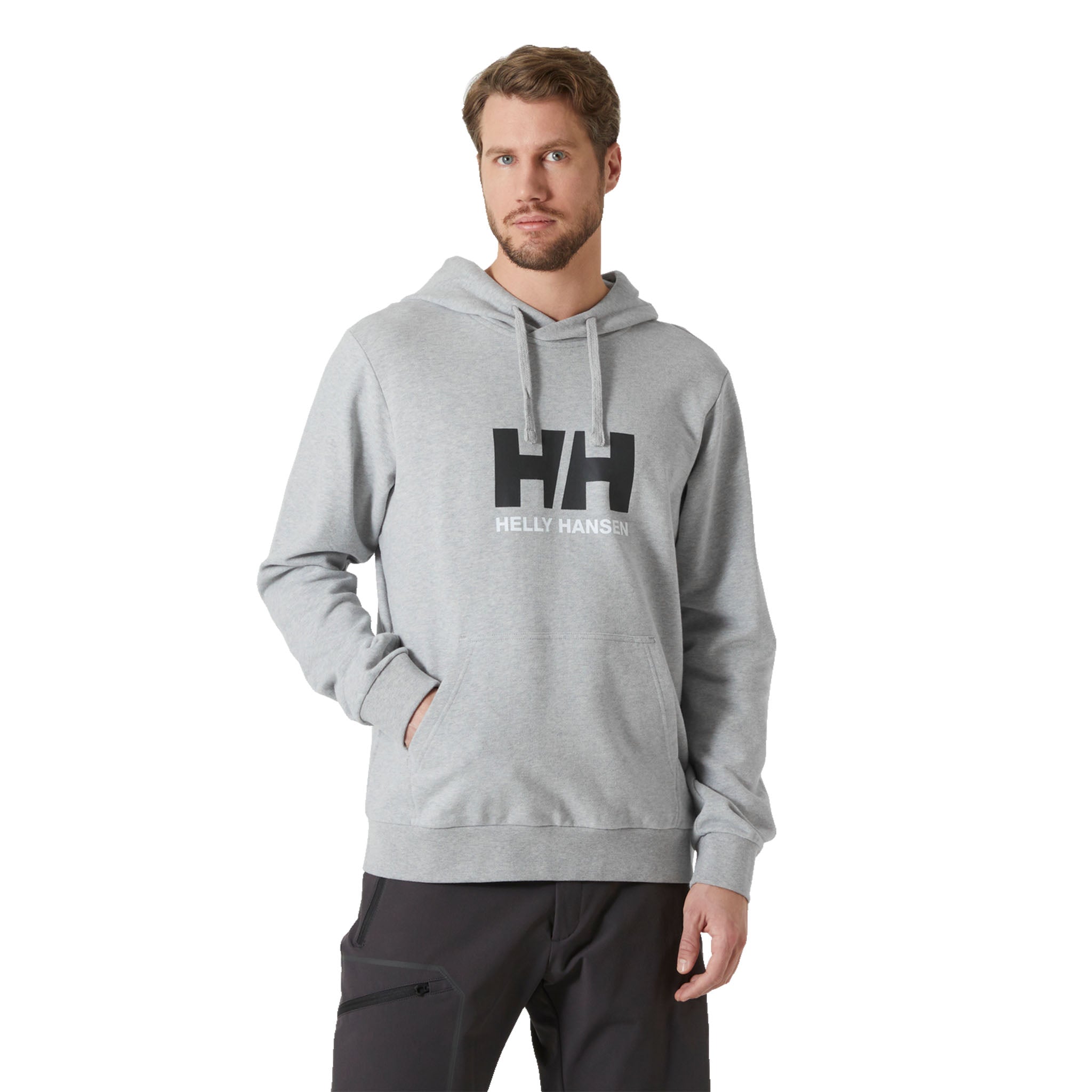 Helly Hansen Men's Logo Hoodie, Grey RNLI Shop