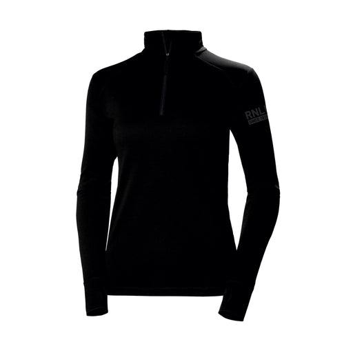 A black long-sleeve active top from Helly Hansen with a half zip. 