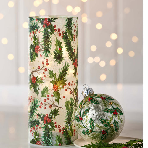 Holly Leaf Glass Bauble Decoration
