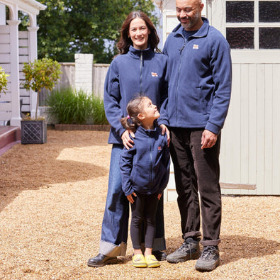 Kid's RNLI Flag Full Zip Fleece, Navy