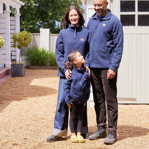 Kid's RNLI Flag Full Zip Fleece, Navy