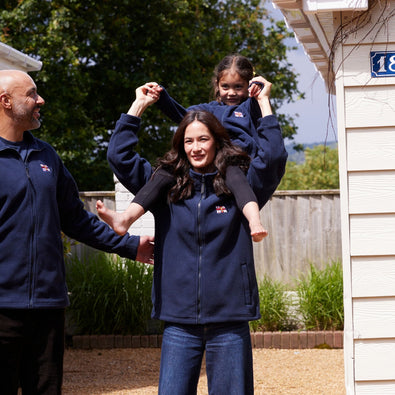 Kid's RNLI Flag Full Zip Fleece, Navy