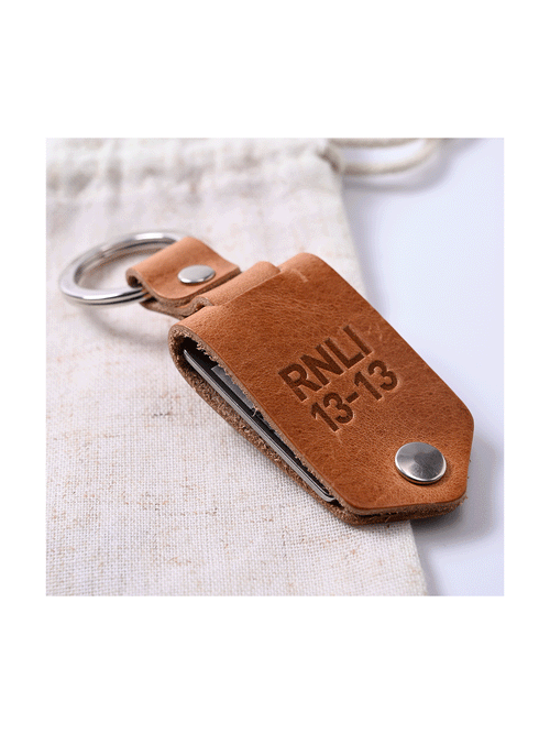 LAM Leather Photo Keyring Swanage