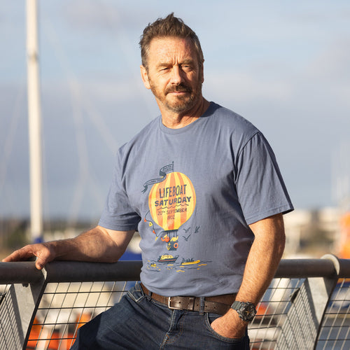 Lifeboat Saturday Men's Balloon T-Shirt, Blue