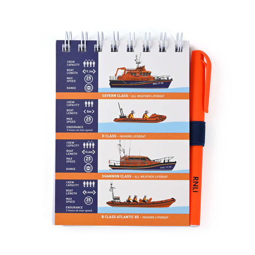 Lifeboat Statistics A6 Pad with Pen