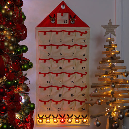 Light-Up Fabric Reindeer Advent Calendar