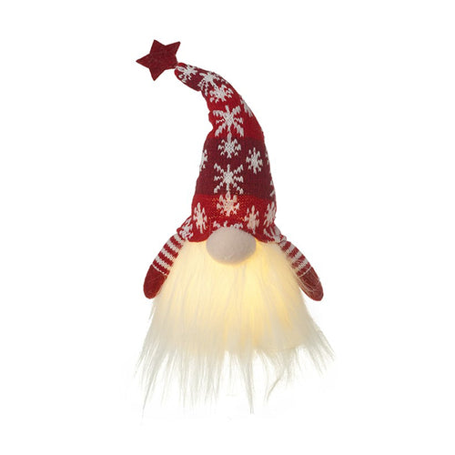 A Light-Up Gonk with a knitted red hat and long beard. 