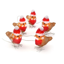 Light-Up Robins in Christmas Hats Chain