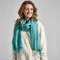 Linen Scarf, Teal