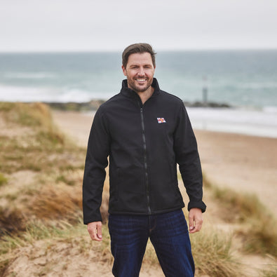 Men's RNLI Flag Ablaze Softshell Jacket, Black