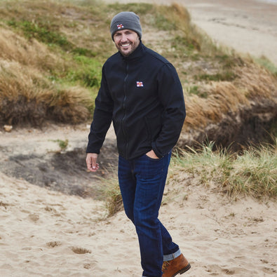 Men's RNLI Flag Ablaze Softshell Jacket, Black