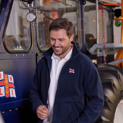 Men's RNLI Flag Full-Zip Fleece, Navy