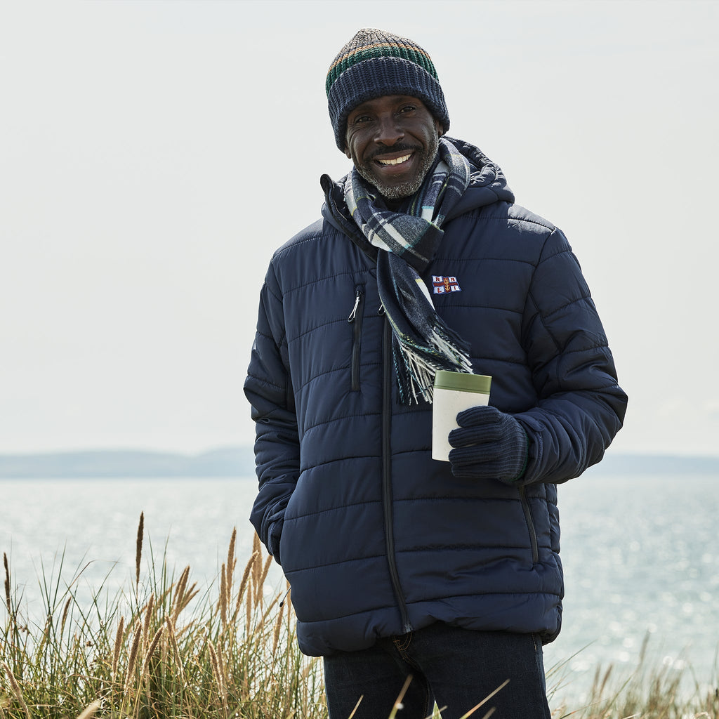 Rnli Jacket Men's RNLI Flag Navigate Thermal Jacket, Navy | RNLI Shop
