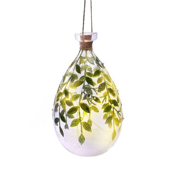 Mistletoe Light-up Glass Lantern