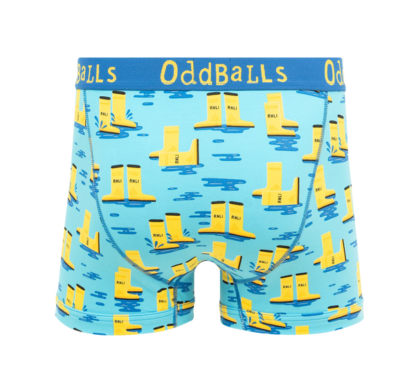 Oddballs RNLI Yellow Welly Men's Boxer Short
