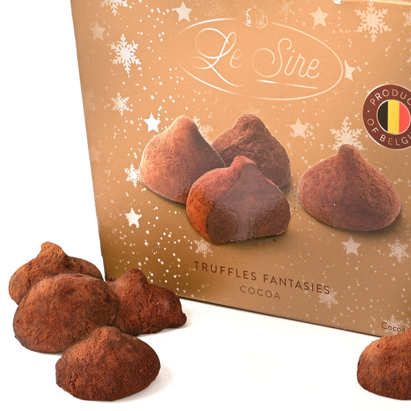 Rich Cocoa Dusted Truffles in Gold Carton
