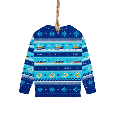 RNLI Bamboo Christmas Jumper Decoration