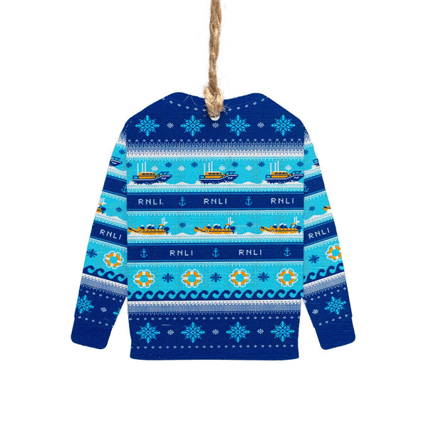 RNLI Bamboo Christmas Jumper Decoration