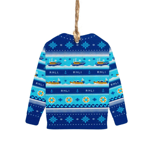 RNLI Bamboo Christmas Jumper Decoration