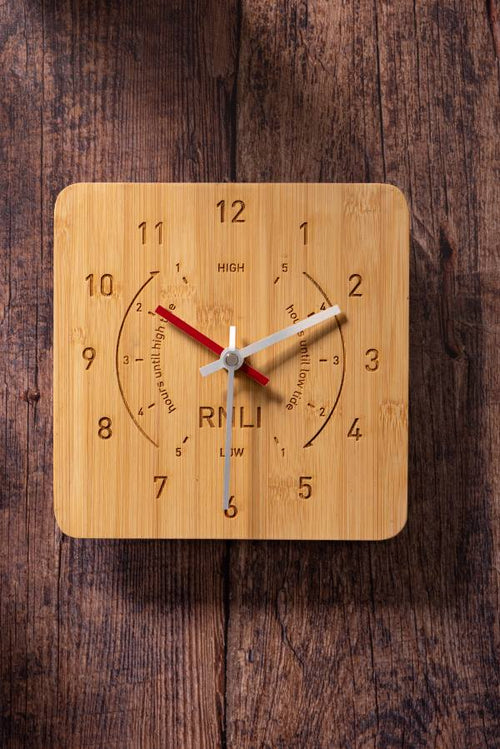 RNLI Bamboo Tide Clock PUT ONLINE MAYDAY WAIT FOR MORE STOCK