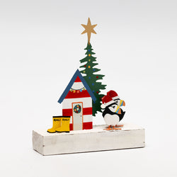 RNLI Beach Hut and Puffins Standing Decoration