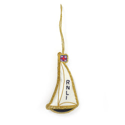 RNLI Beaded Sailboat Decoration
