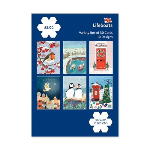 RNLI Christmas Card Variety Box 2025, Pack of 30