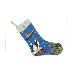 RNLI CHRISTMAS HARBOUR SCENE WITH PUFFINS STOCKING