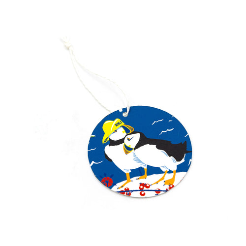 RNLI CHRISTMAS HARBOUR SCENE WITH PUFFINS WRAP + TAGS