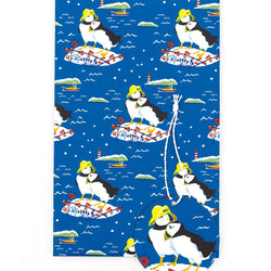 RNLI CHRISTMAS HARBOUR SCENE WITH PUFFINS WRAP + TAGS