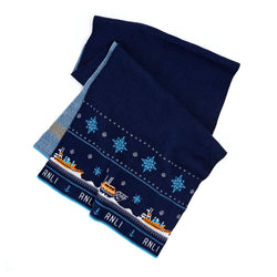 RNLI Christmas Knitted Scarf, Navy