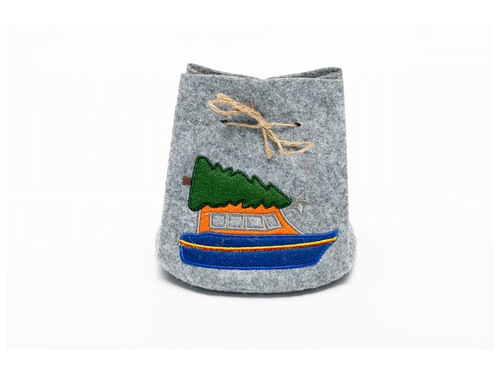 RNLI Christmas Lifeboat Felt Gift Bag, Small