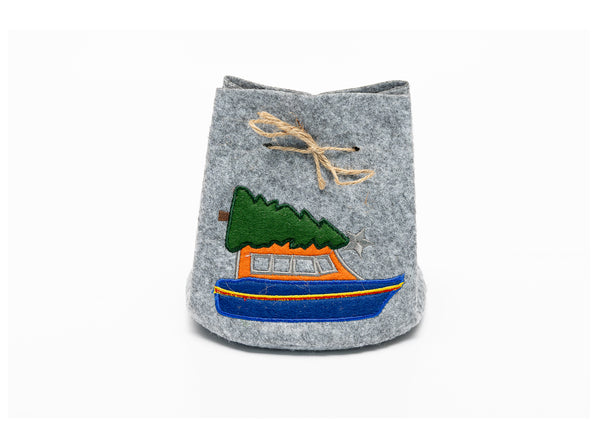 RNLI Christmas Lifeboat Felt Gift Bag, Small