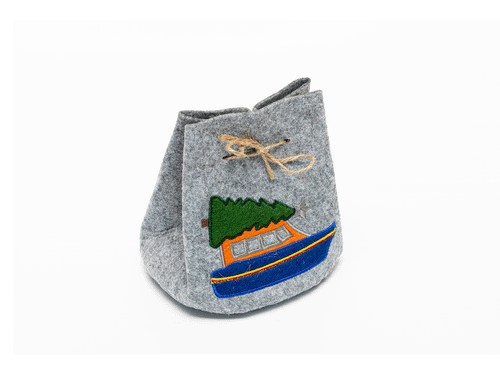 RNLI Christmas Lifeboat Felt Gift Bag, Small