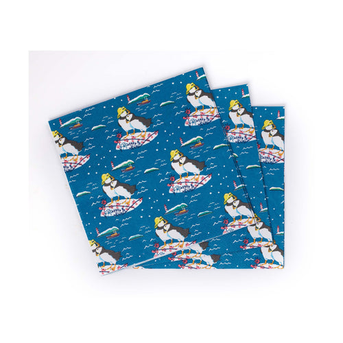 RNLI Christmas Puffin in Sou'wester Napkins