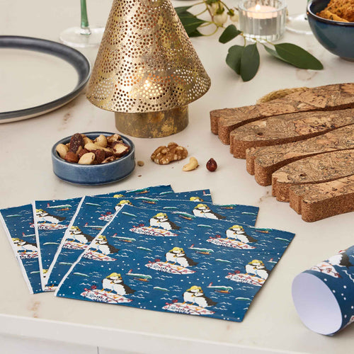 RNLI Christmas Puffin in Sou'wester Napkins