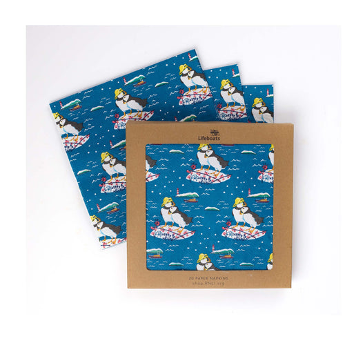 RNLI Christmas Puffin in Sou'wester Napkins