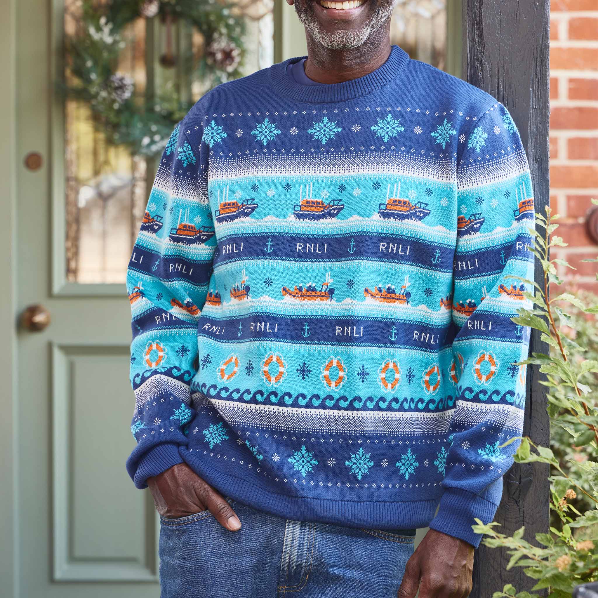 RNLI Christmas Unisex Knitted Jumper RNLI Shop - Main Image