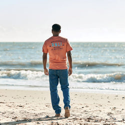 RNLI Courage Coordinates Back Print Men's T-shirt, Orange