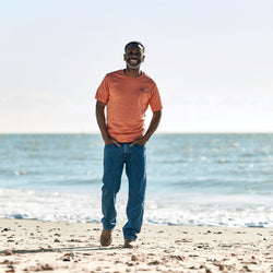 RNLI Courage Coordinates Back Print Men's T-shirt, Orange