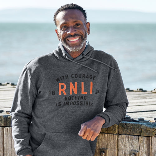 RNLI Courage Coordinates Men's Hoodie, Blue